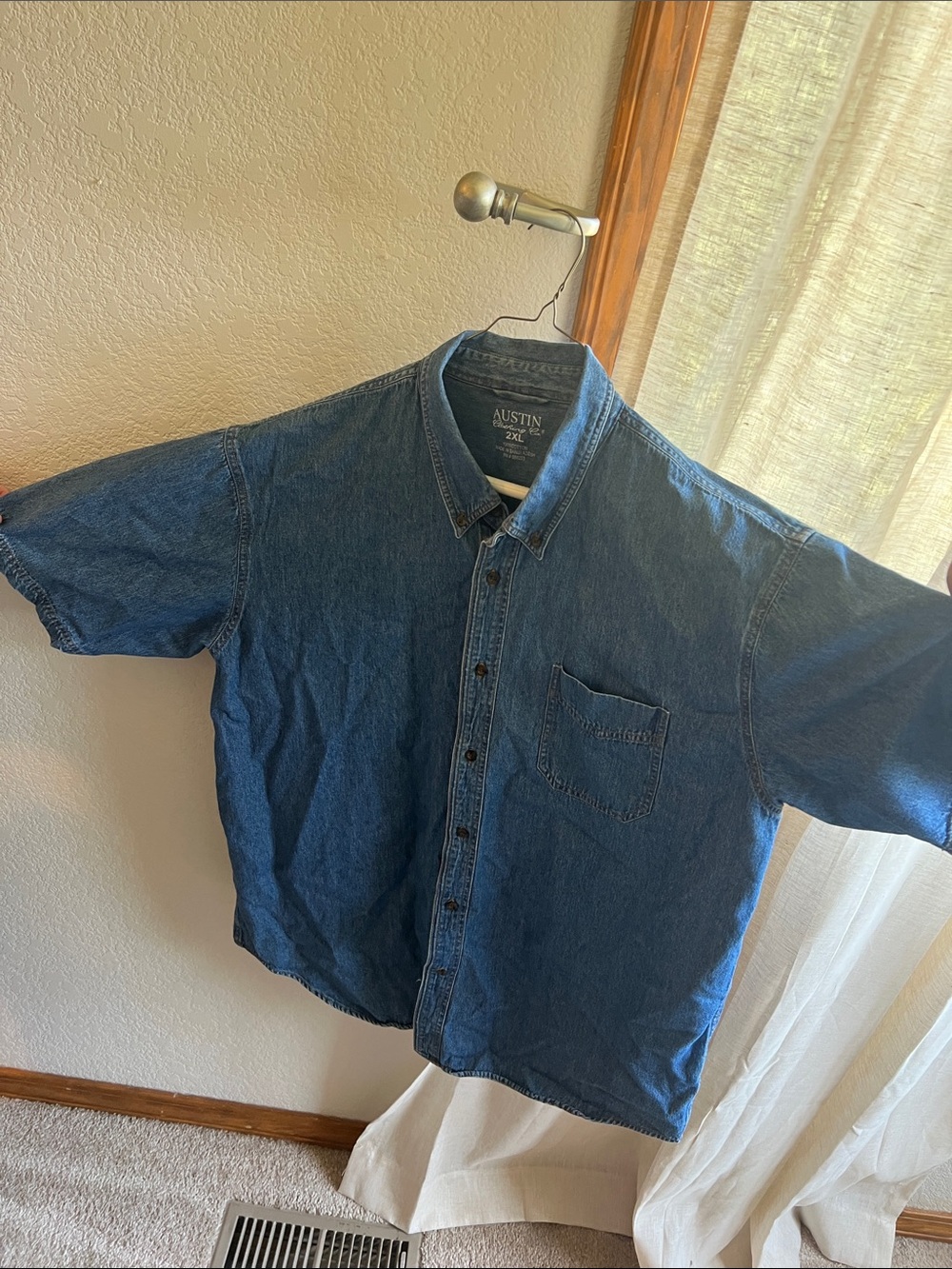 Austin Clothing Co. Short-Sleeve Denim Button-Up Shirt - Blue